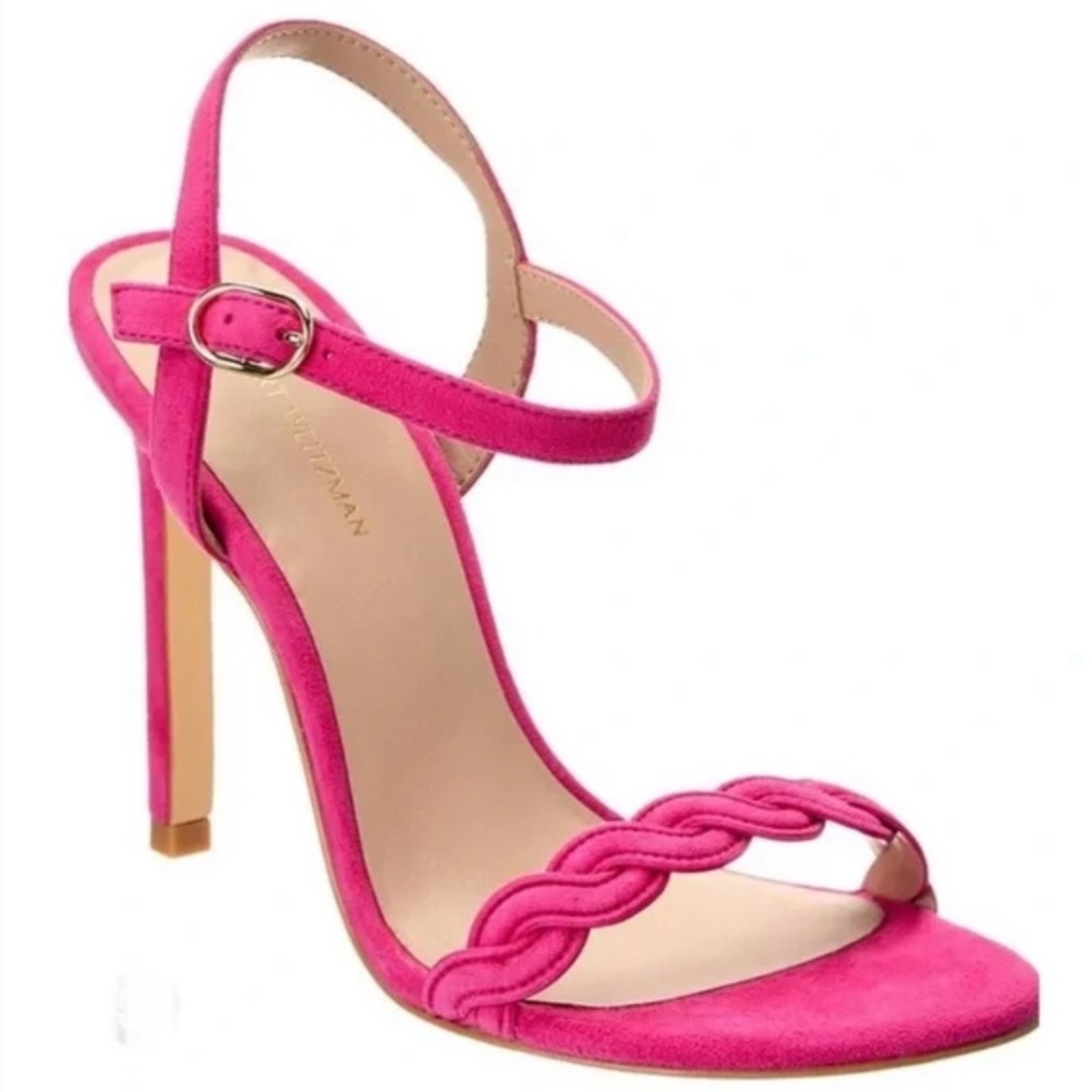 Stuart Weitzman Dancer Twistie 100 Suede Sandal In Pink Size 11.5